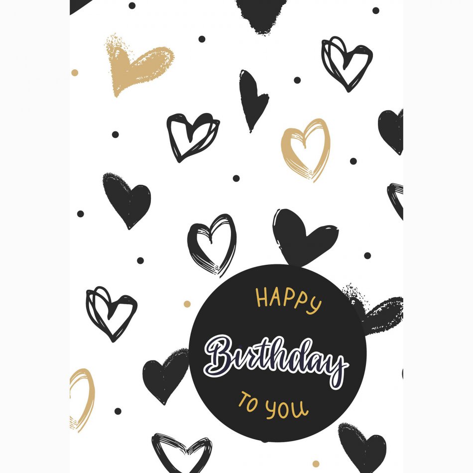 Verjaardag Hearts Black & Gold
