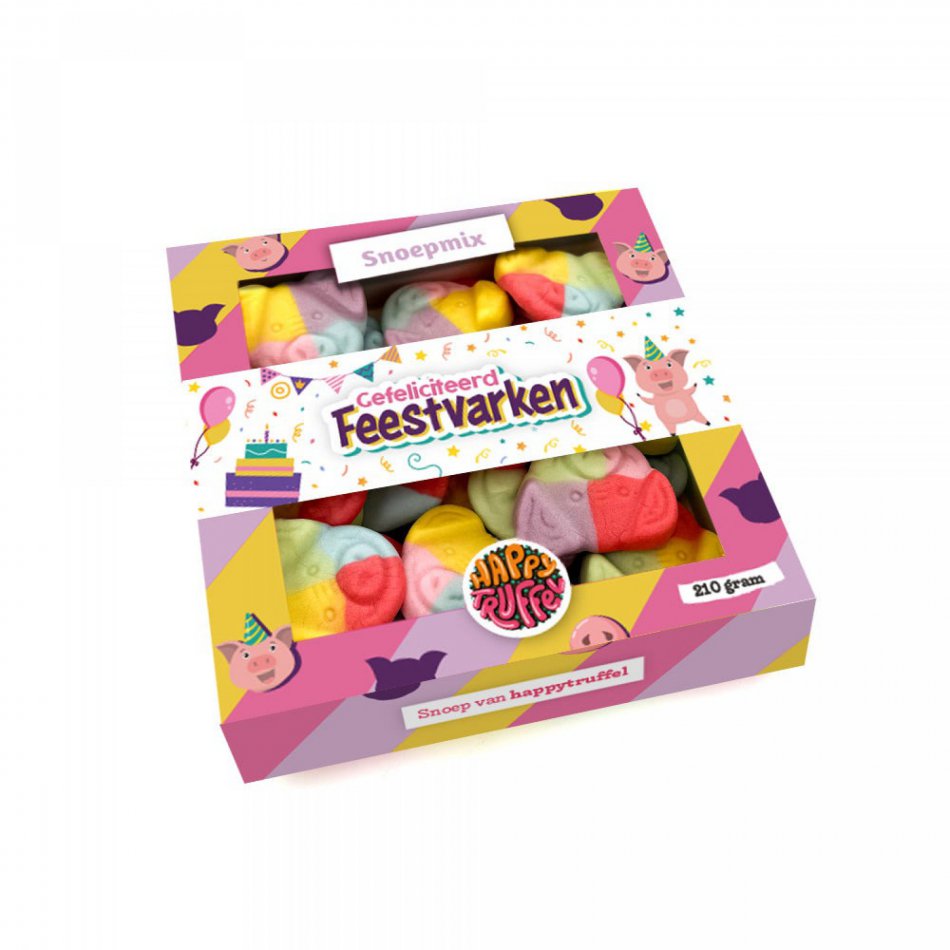 Snoeppakket Gefeliciteerd Feestvarken